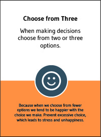 "Choose from Three" card from Choose Happiness @ Work game