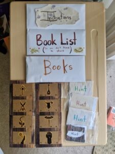 Virtual Game Night: Photo of multiple pieces of a puzzle-based game