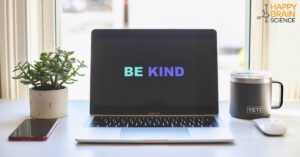 Laptop screen that shows the words: Be Kind