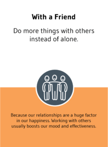 "With a Friend" solution card from Choose Happiness @ Work game